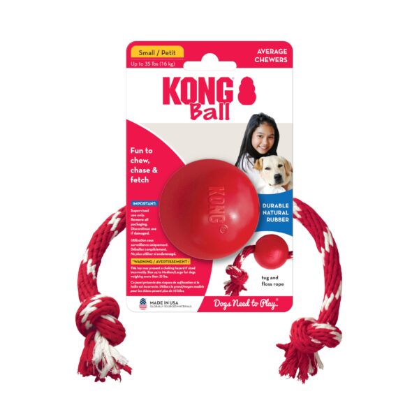 KONG® Ball w/Rope Sm KB21