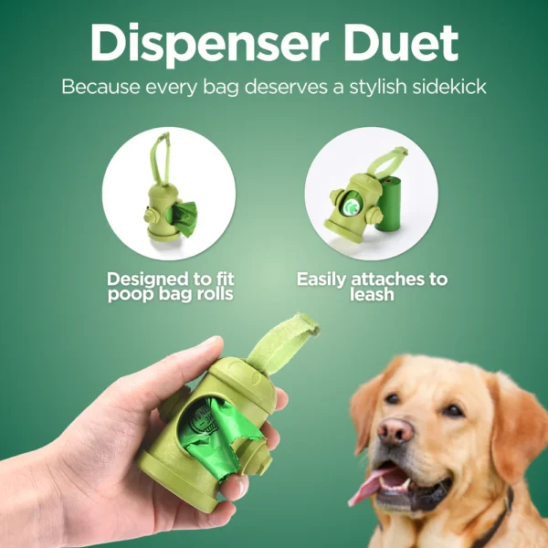 Dispensador de bolsas para desechos de perros, material reciclado. Incluye 15 bolsas. - Image 3